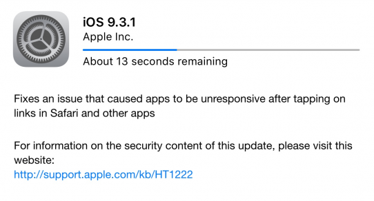 Lanzaron iOS 9.3.1 para aparatos con problemas